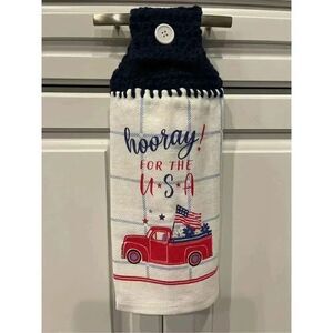 Crochet Top Kitchen Towel- Hooray For The USA